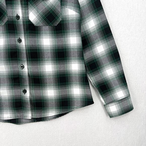 DIXXON Flannel Shirt Callahan Womens Medium Green Tommy Boy Plaid Button Up - Picture 8 of 16